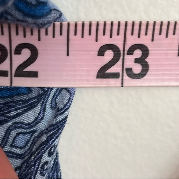 Women’s‎ Caffe Marrakesh Lightweight Short Sleeve Top Size 3XL Blue Floral Print - Picture 5 of 7